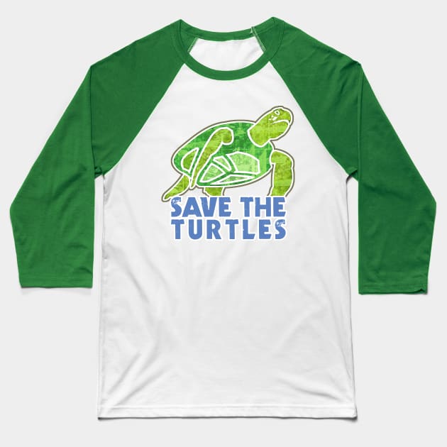 Save the Turtles Baseball T-Shirt by evisionarts